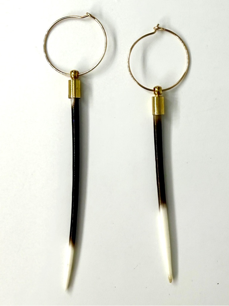 Small Porcupine Quill Drop Earrings